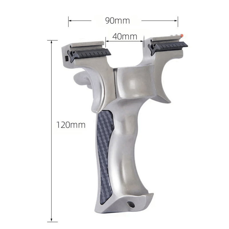 Dark Gray Stainless Steel Olympic Wolf Tooth Slingshot MARKSMAN