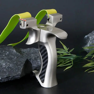 Dark Slate Gray Stainless Steel Olympic Wolf Tooth Slingshot MARKSMAN