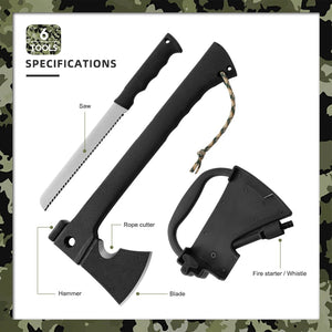 White Smoke Stainless Steel Outdoor Camping Multi-Purpose Axe MARKSMAN