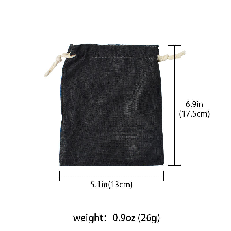 White Smoke Cotton Drawstring Slingshot Storage Bag – Durable Hemp Rope Pouch for Outdoor Accessories MARKSMAN