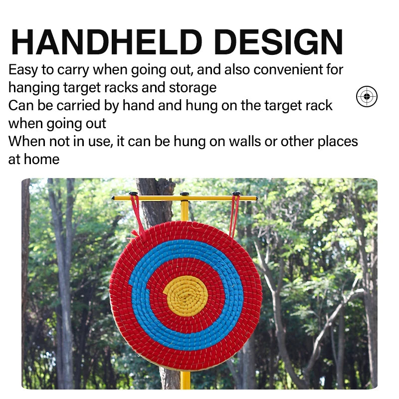 Dark Slate Gray SPG Straw Archery Target | 50cm Handwoven Bullseye Board SPG