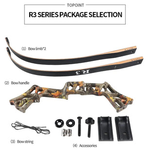 White Smoke TOPOINT R3 Recurve Bow 58-Inch with Archery Accessories Topoint