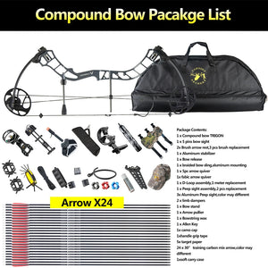 White Smoke TOPOINT Trigon Compound Bow and Arrow Package Topoint