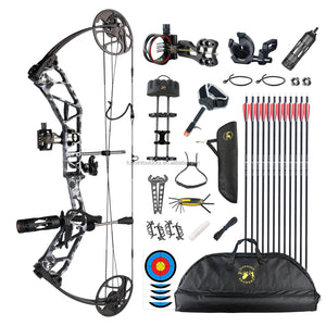 White Smoke TOPOINT T1 Compound Bow Deluxe Package with 12 Arrows Topoint