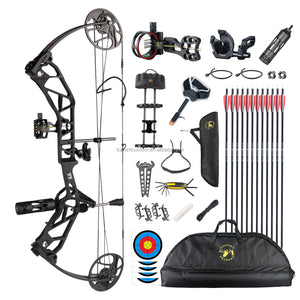 White Smoke TOPOINT T1 Compound Bow Deluxe Package with 12 Arrows Topoint