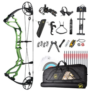 White Smoke TOPOINT VIGOR Deluxe Compound Bow Package – Complete Archery Kit Topoint