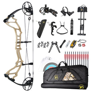 White Smoke TOPOINT VIGOR Deluxe Compound Bow Package – Complete Archery Kit Topoint