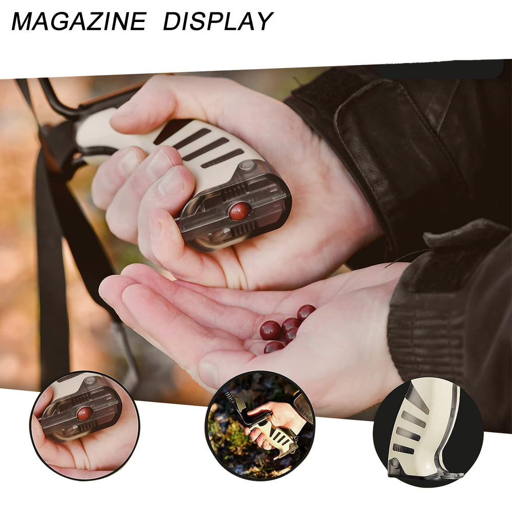 White Smoke TRANSPARENT BALL STORAGE HANDLE Stainless Steel Slingshot Set INDIAN SLINGSHOT