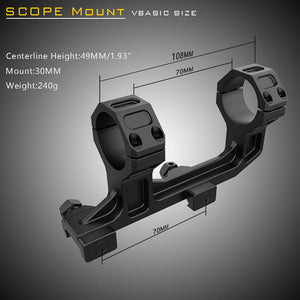Dim Gray TYPHON 30mm Dual Scope Mount Aluminum Weaver Rail Rings TYPHON