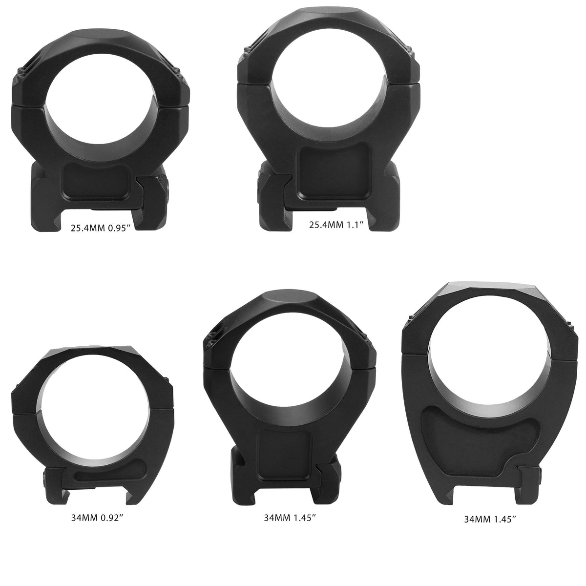 White Smoke TYPHON Aluminum Alloy Scope Rings 25.4/34mm Mounting Rings Black MARKSMAN
