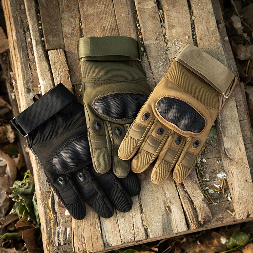 Dark Olive Green Tactical Gloves Knuckle Protection Outdoor Training Riding Gloves Full Finger & Half Finger Options MARKSMAN