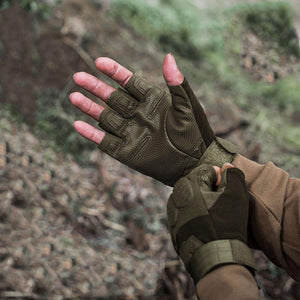 Dark Slate Gray Tactical Half-Finger Gloves – Touchscreen Compatible MARKSMAN