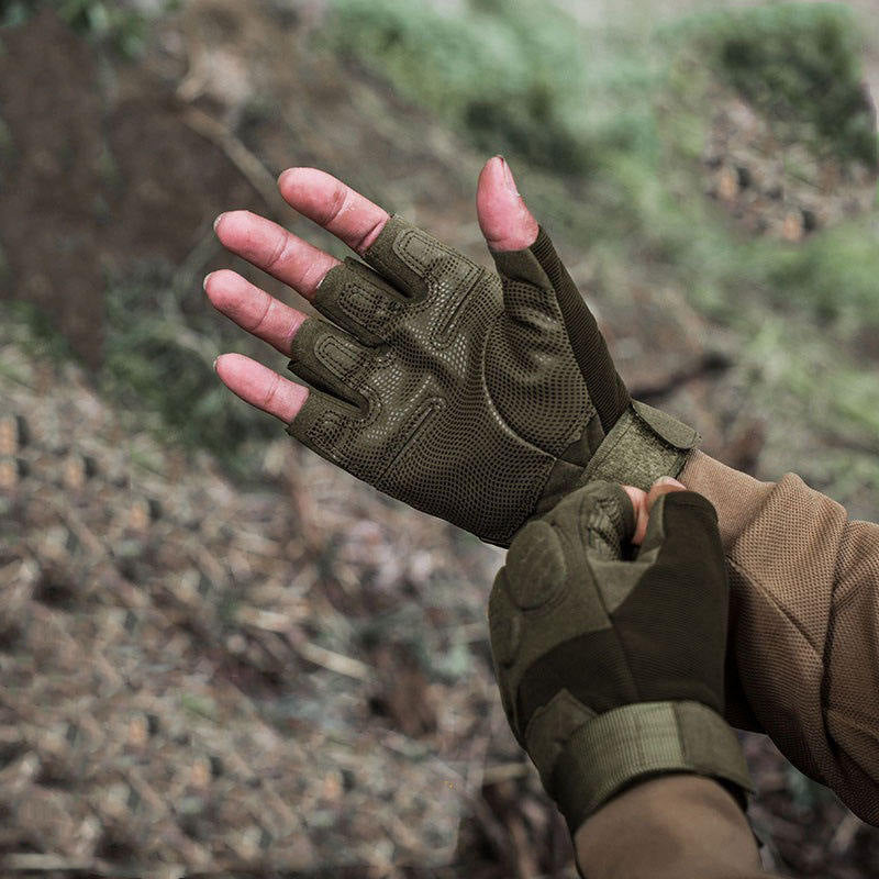 Dark Slate Gray Tactical Half-Finger Gloves – Touchscreen Compatible MARKSMAN