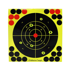 Black 8 Inch Fluorescent Splatter Adhesive Target Stickers for Outdoor Range Practice – 10 Pcs Set MARKSMAN