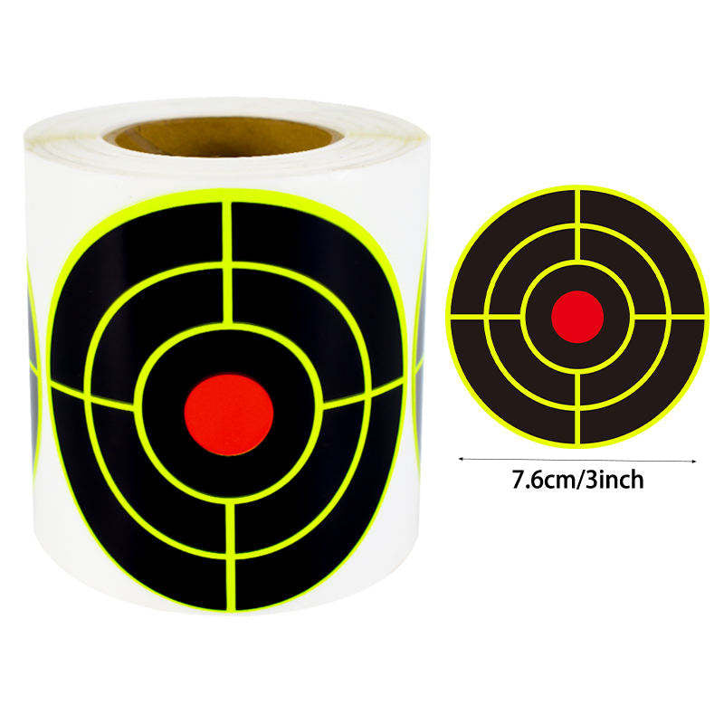 SPLASH EFFECT 3-Inch Fluorescent Yellow Reactive Target Stickers Rol