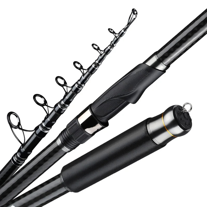 White Smoke Telescopic Carbon Fiber Fishing Rod 2.1m–5.4m Super Hard MARKSMAN