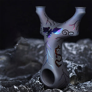 Black Thunder Bird Tie Free Titanium Slingshot MARKSMAN