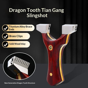 Black Tian Gang Dragon Tooth Titanium Alloy Slingshot MARKSMAN