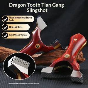 Black Tian Gang Dragon Tooth Titanium Alloy Slingshot MARKSMAN