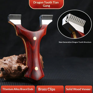 Black Tian Gang Dragon Tooth Titanium Alloy Slingshot MARKSMAN