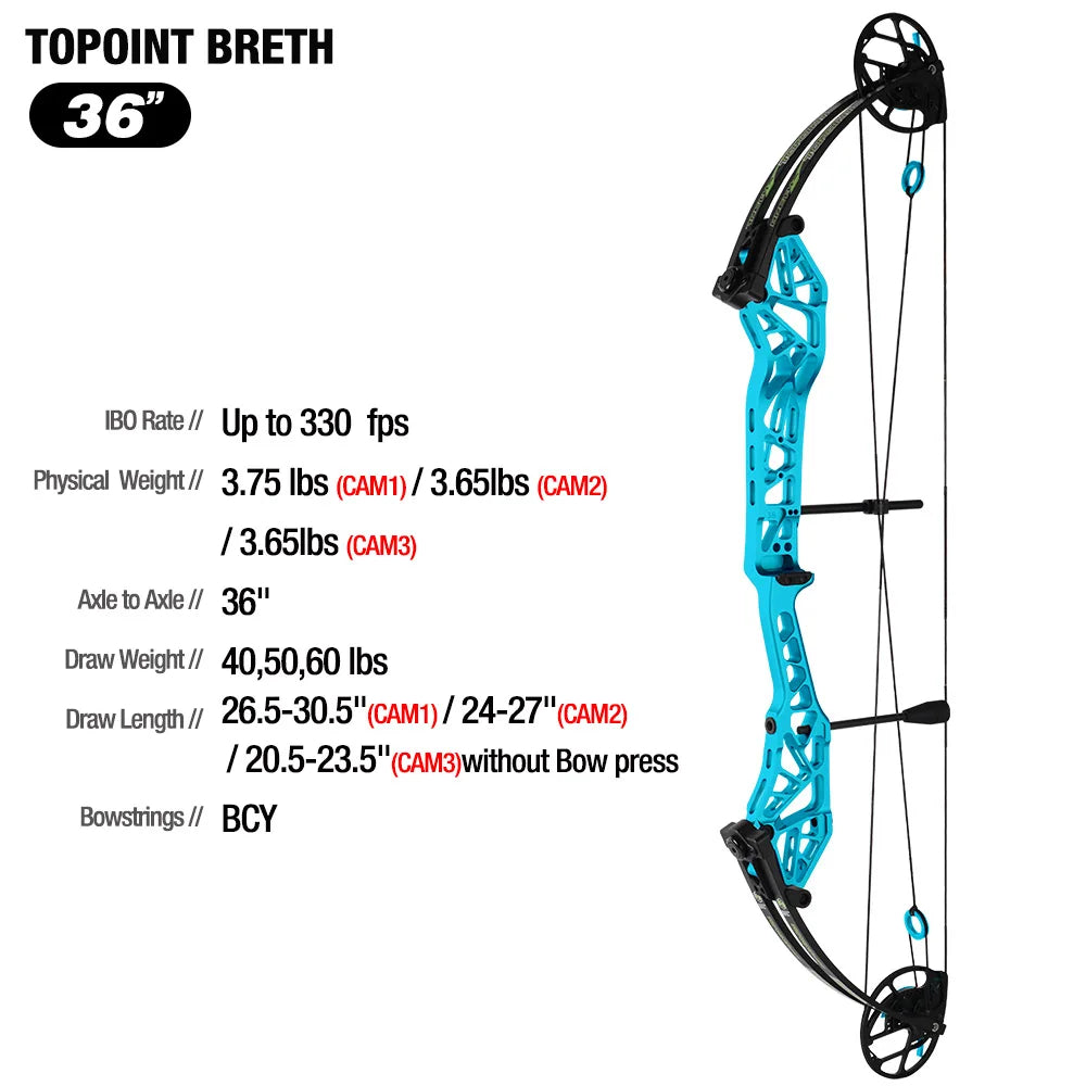 White Smoke Topoint Breth 36 Compound Bow | Archery Equipment Topoint