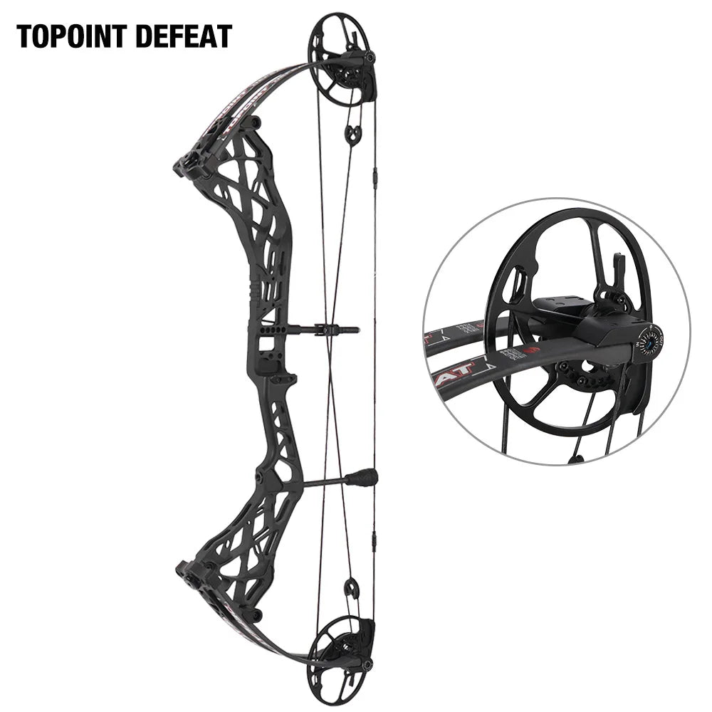 White Smoke Topoint Defeat Compound Bow – CNC Aluminium Riser INDIAN SLINGSHOT