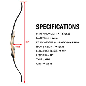 White Smoke Topoint R27 Wooden Recurve Bow Set with Arrows and Accessories Topoint
