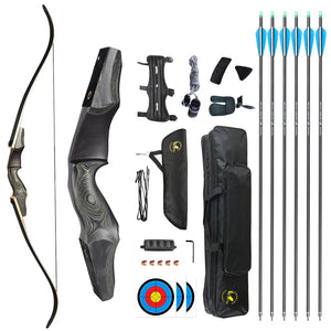 White Smoke Topoint R35 Wooden Recurve Bow Set – 15-Inch Riser with Accessories Topoint