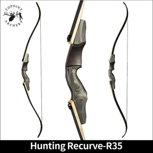 White Smoke Topoint R35 Wooden Recurve Bow Set – 15-Inch Riser with Accessories Topoint