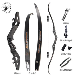 White Smoke Topoint Slither 21-Inch Recurve Bow Riser – Aluminum CNC ILF Topoint
