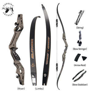 White Smoke Topoint Slither 21-Inch Recurve Bow Riser – Aluminum CNC ILF Topoint