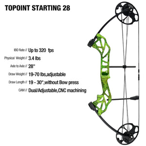 White Smoke Topoint Starting 28 TF2 Compound Bow Combo Kit Topoint
