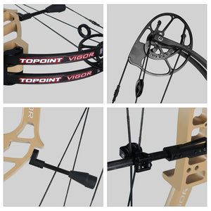 Light Gray Topoint Vigor Compound Bow | Adjustable CNC Aluminum Bow Topoint