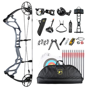 White Smoke Topoint VIGOR Compound Bow Basic Package – Adjustable Aluminum Riser Topoint