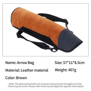 Dark Slate Gray SPG Leather Archery Quiver | Traditional High-Capacity Arrow Carry Bag SPG