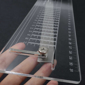 Dark Slate Gray RULIX Transparent Rubber Band Cutting Ruler MARKSMAN
