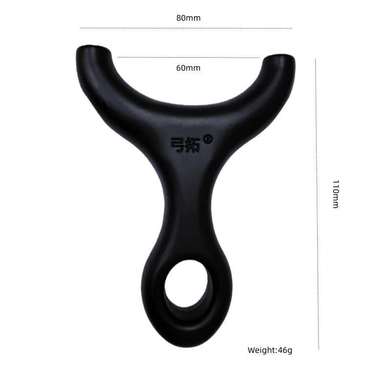 White Smoke U-Grip Lite Black Mini Slingshot – Compact ABS Ergonomic Arc Handle for Outdoor Recreation INDIAN SLINGSHOT