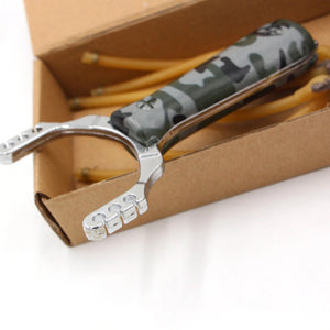 White Smoke ForestEdge Aluminium Alloy Slingshot with 6-Strand Rubber Band SLINGSTER