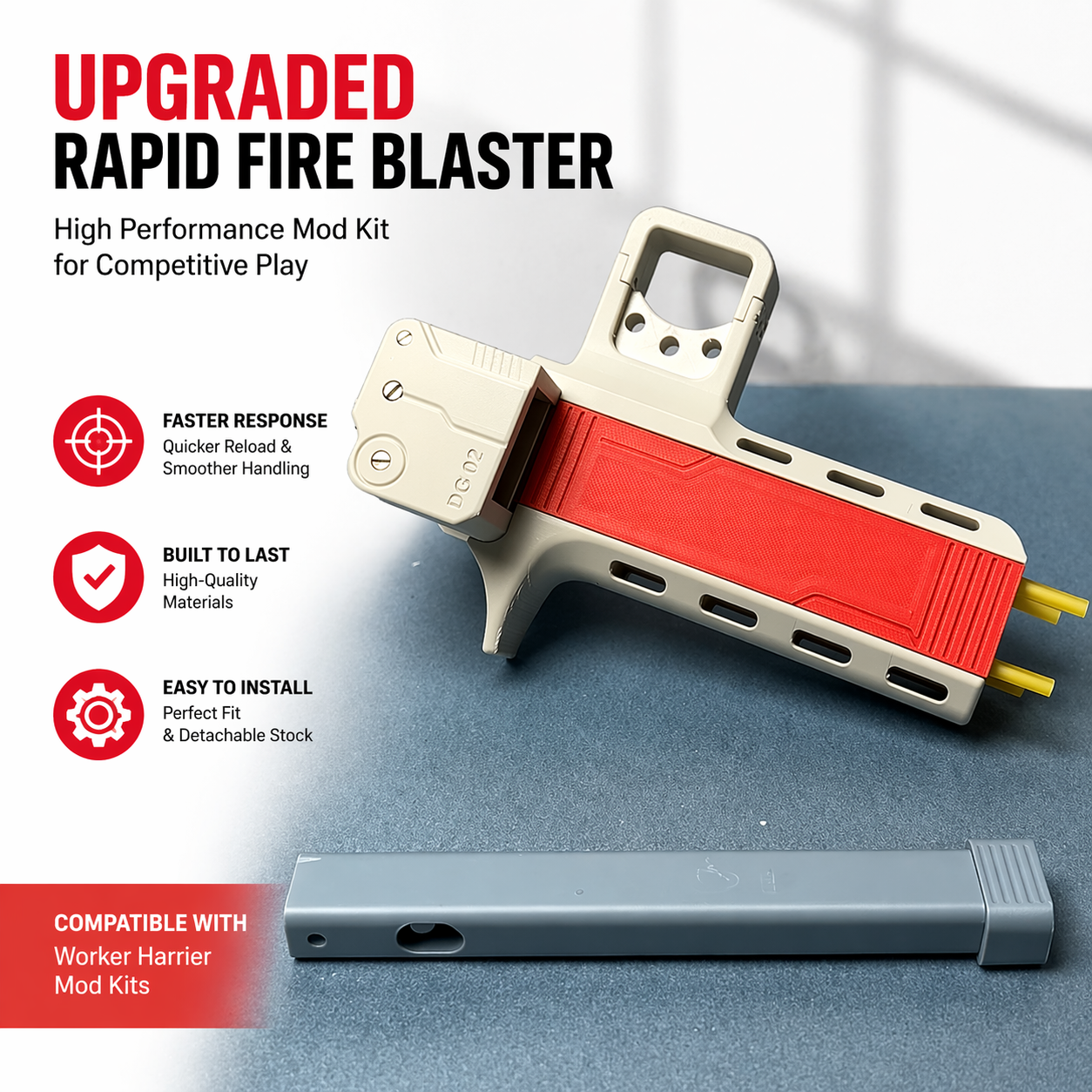 White Smoke UPGRADED RAPID FIRE BLASTER High Performance Mod Kit for Competitive Play INDIAN SLINGSHOT