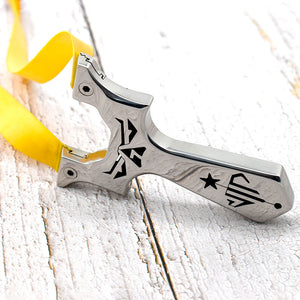 Light Gray VIP Star 7 Stainless Steel Slingshot MARKSMAN