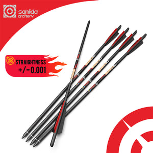 White Smoke Sanlida® Warpath 10 Straightness ±0.001 Carbon Crossbolts – 24pcs High Precision Set SANLIDA