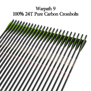 White Smoke Sanlida® Warpath 9 Straightness ±0.003 Carbon Crossbolts – 24PCS | 24T Pure Carbon | 20"/22" Precision Bolts SANLIDA