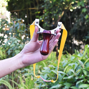 Dark Slate Gray Wide U Wooden Stainless Steel Slingshot MARKSMAN