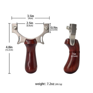 Dark Slate Gray Wide U Wooden Stainless Steel Slingshot MARKSMAN