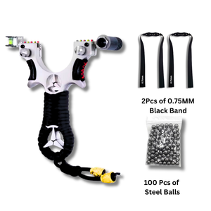 Gray Alloy Benz Slingshot with Laser for Outdoor Target Shooting MARKSMAN