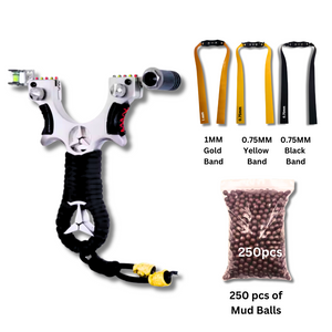 Light Gray Alloy Benz Slingshot with Laser for Outdoor Target Shooting MARKSMAN