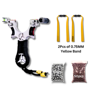 Light Gray Alloy Benz Slingshot with Laser for Outdoor Target Shooting MARKSMAN