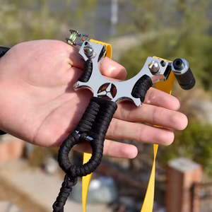 Dim Gray Alloy Benz Slingshot with Laser for Outdoor Target Shooting MARKSMAN