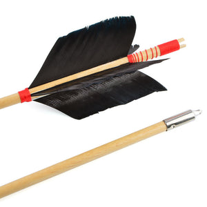 White Smoke Wood Four Feather Turkey Arrow for Recurve & Compound Bow | Colorful Fletching | 81.5cm Indonesian White Wood Shaft INDIAN SLINGSHOT