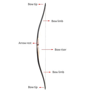 Dark Slate Gray SPG Wooden Recurve Bow – 54" One-Piece Traditional Archery Bow SPG